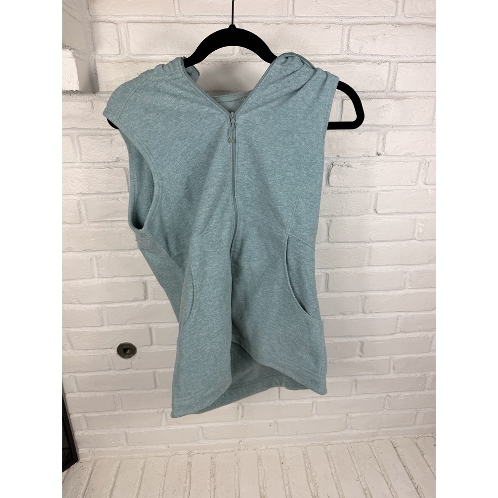 Duluth Trading Frost Lake Hooded Fleece Vest Womens S Blue Green Full Zip